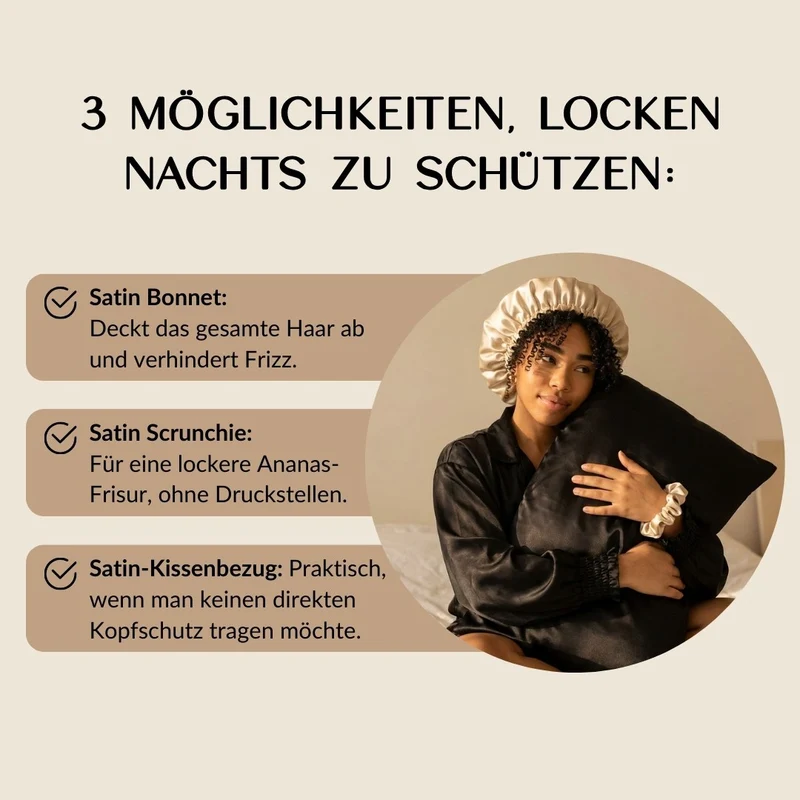 SARI CURLS | Schlaf- und Satin Box - Cream / White