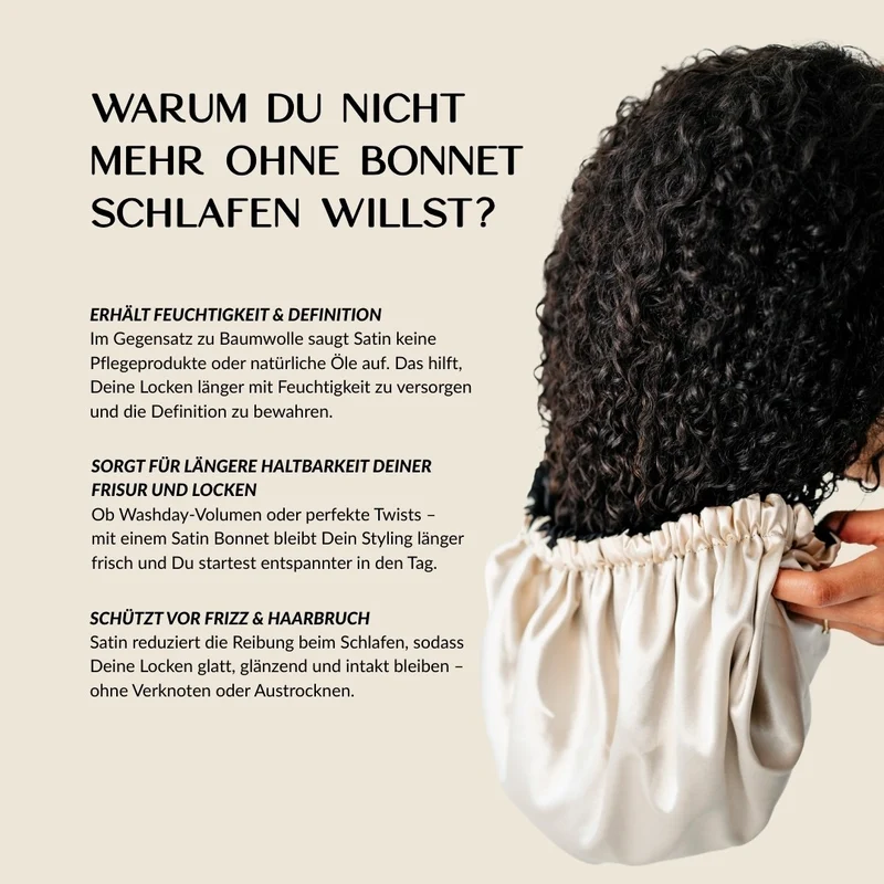 SARI CURLS | Schlaf- und Satin Box - Cream / White