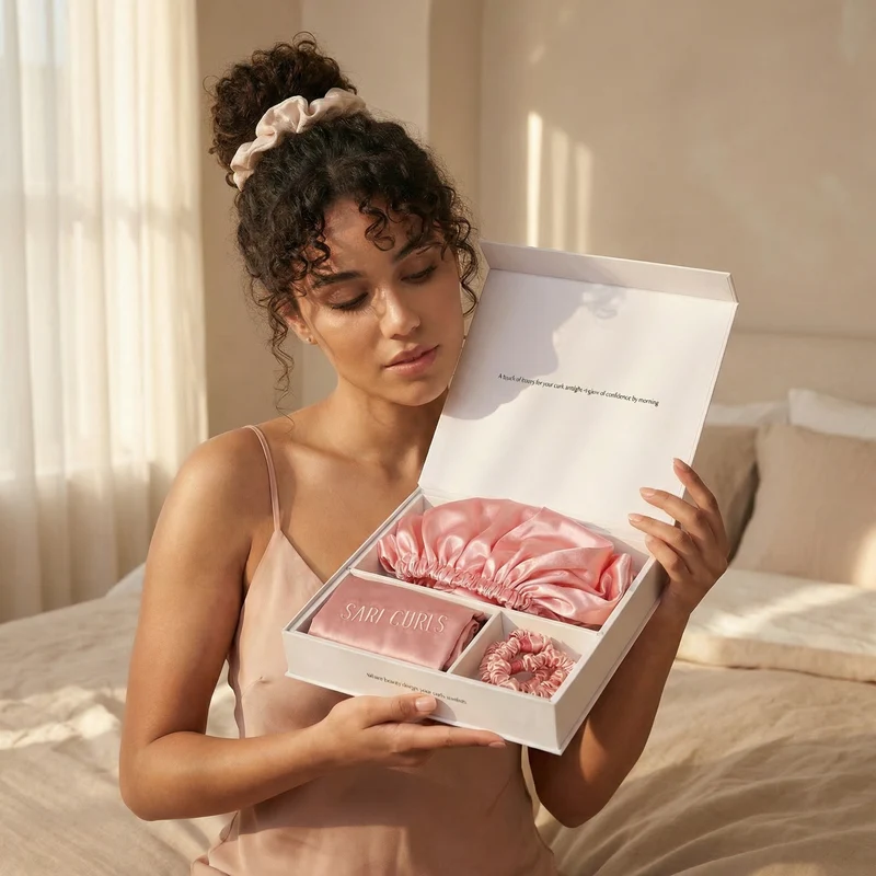 SARI CURLS | Schlaf- und Satin Box - Pink