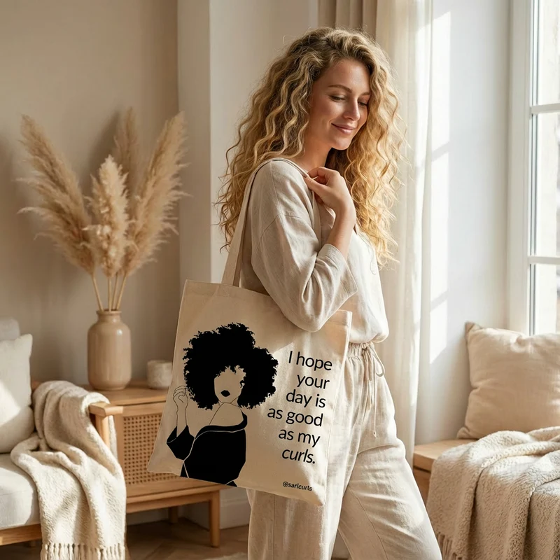 SARI CURLS | Tote Bag - Curly Queen: As Good As My Curls