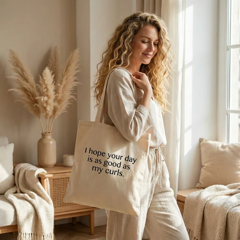 SARI CURLS | Tote Bag - Curl Quote: As Good As My Curls
