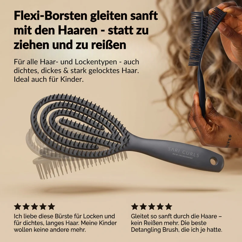 SARI CURLS | Detangling Brush - Black Edition