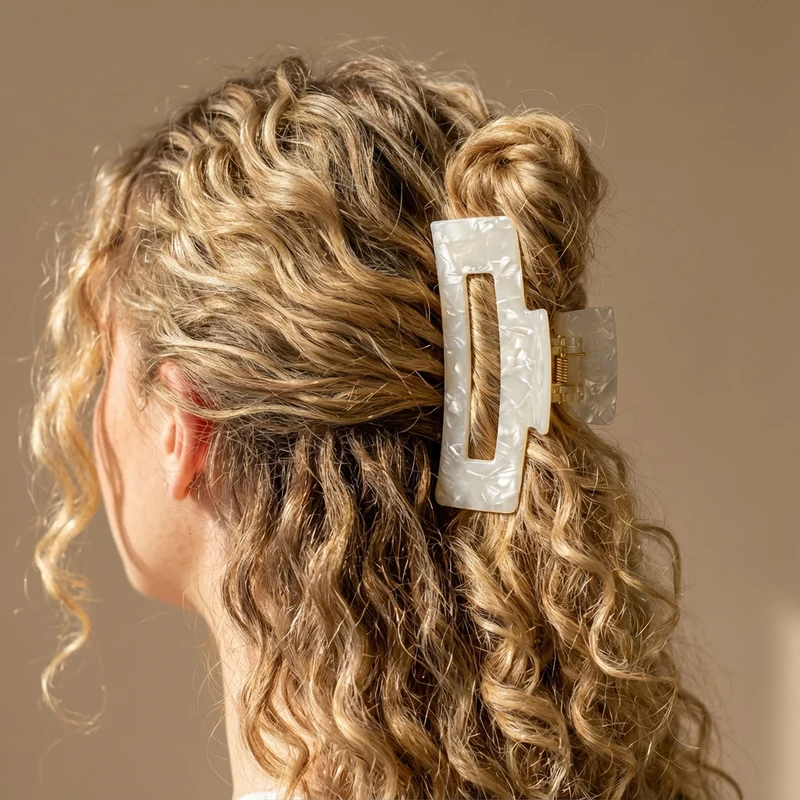 SARI CURLS | Haarklammer Ivory - M