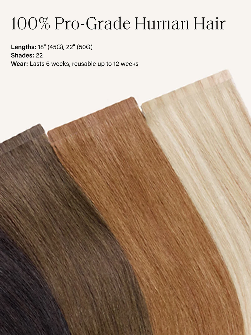 18" Dimensional Beige Blonde Effortless Tape-Ins The Total Transformation Kit (135g)