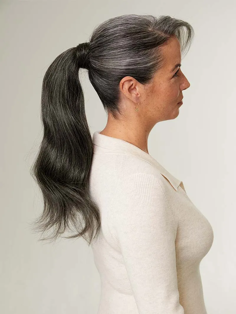 16" Dark Gray Ponytail Extension (100g)