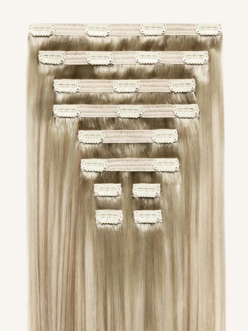 16" Classic Dimensional Buttery Champagne Blonde Root Melt Clip-Ins (160g)
