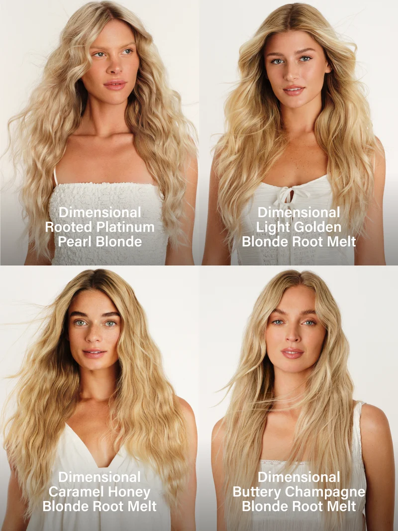 16" Classic Dimensional Light Golden Blonde Root Melt Clip-Ins (160g)