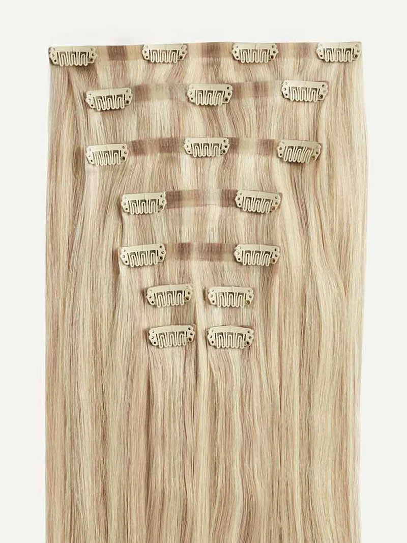 16" Seamless Dimensional Beige Blonde Clip-Ins (160g)