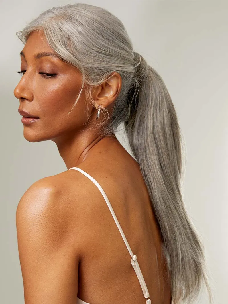16" Light Gray Ponytail Extension (100g)
