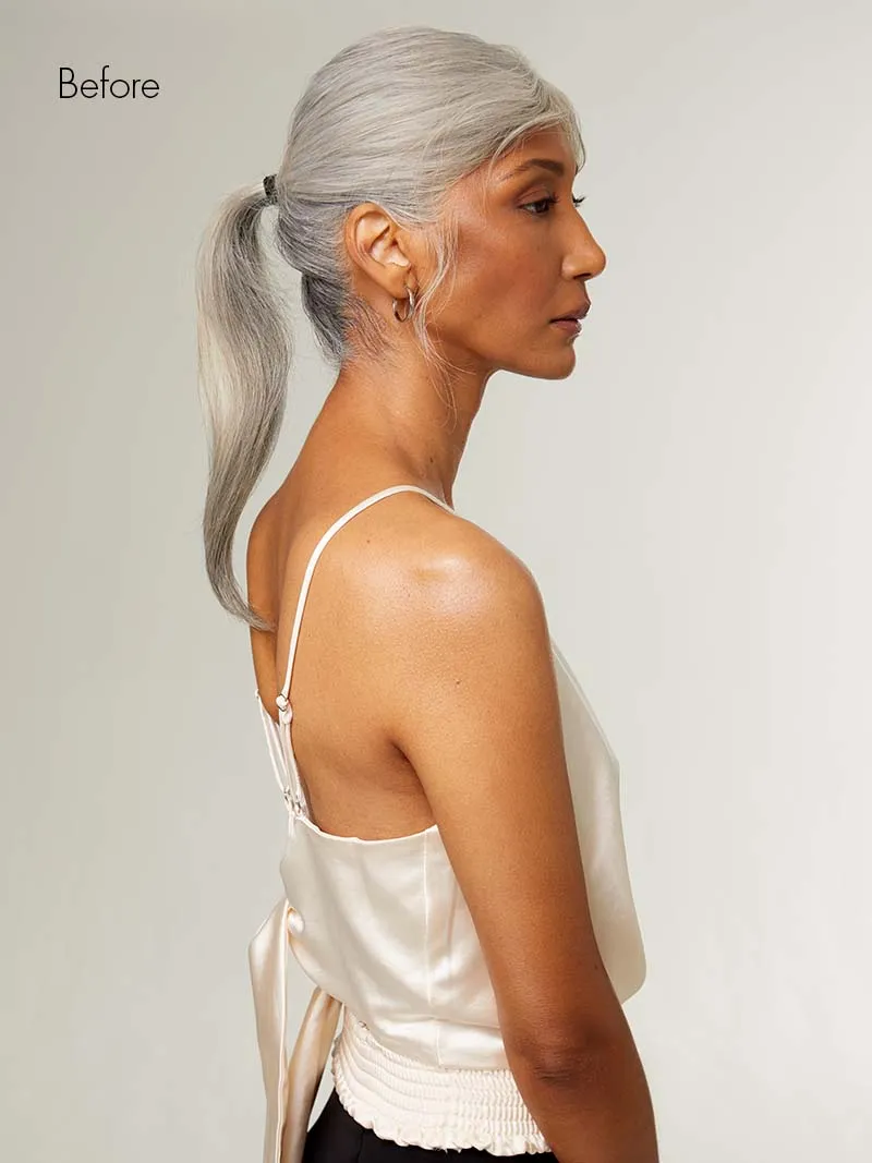 16" Light Gray Ponytail Extension (100g)