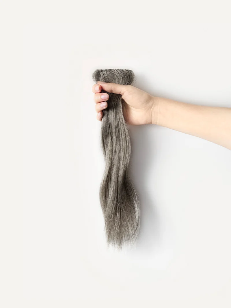 12" Light Gray Scalp Hair Fill-Ins (30g)