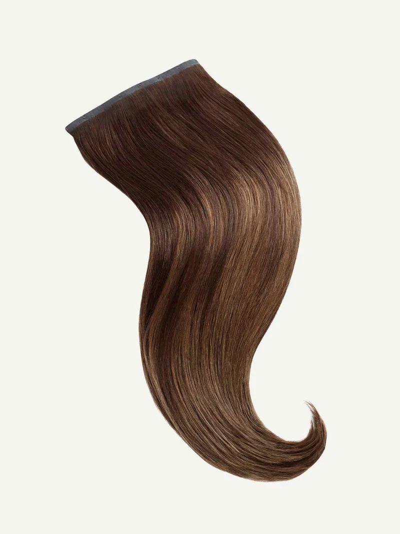 12" Seamless Chocolate Brown Balayage Clip-Ins (150g)