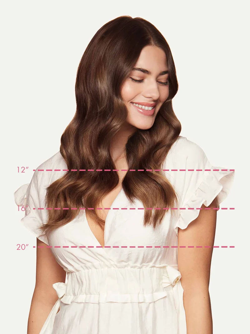 12" Seamless Chocolate Brown Balayage Clip-Ins (150g)