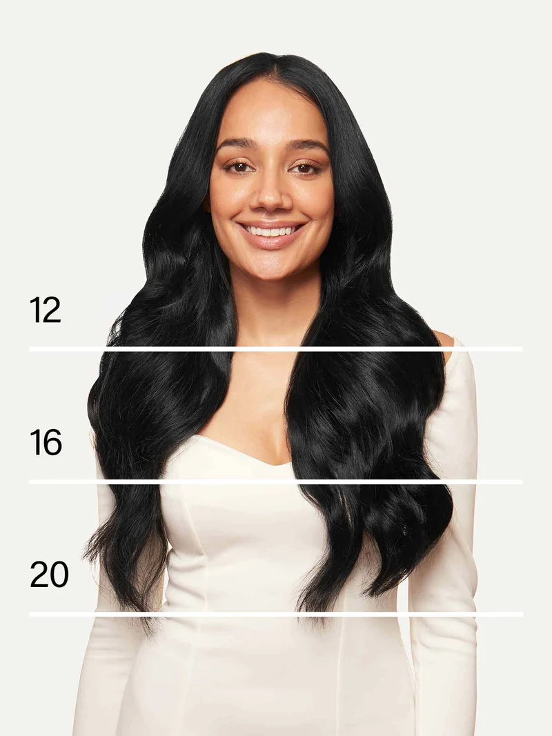 16" Jet Black Halo® Hair Extensions (140g)