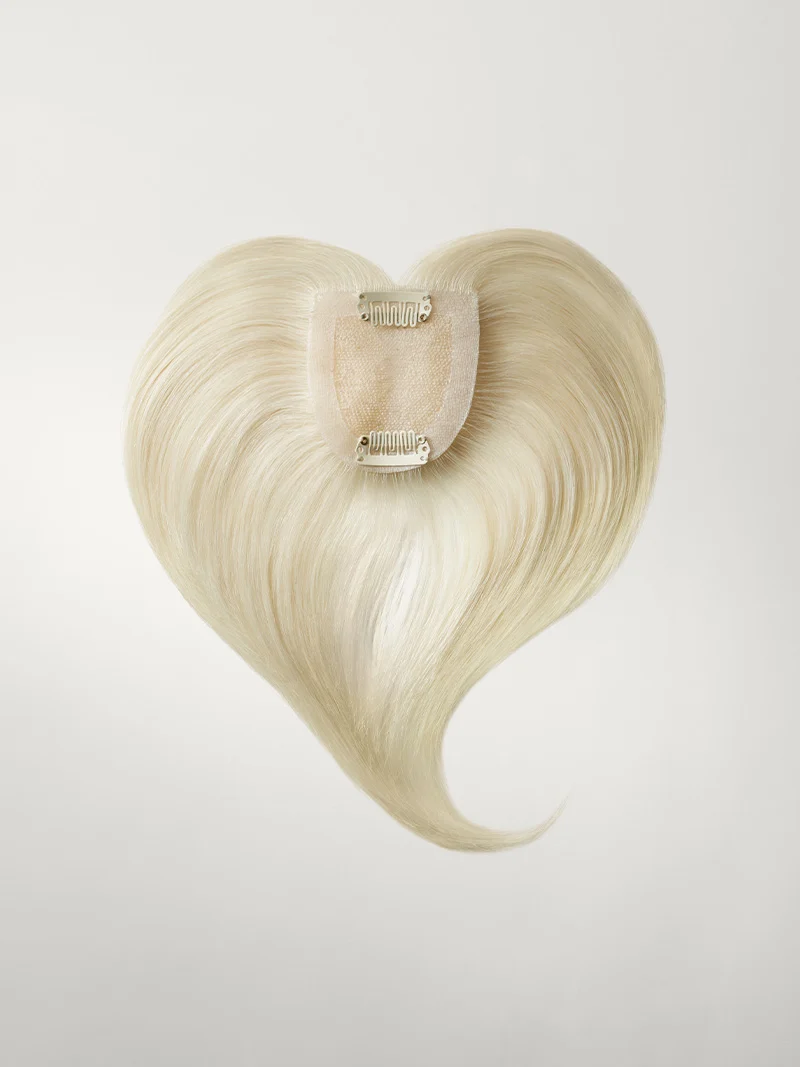 24” Platinum Blonde Seamless & Clip-In Curtain Bangs Bundle (257 g)