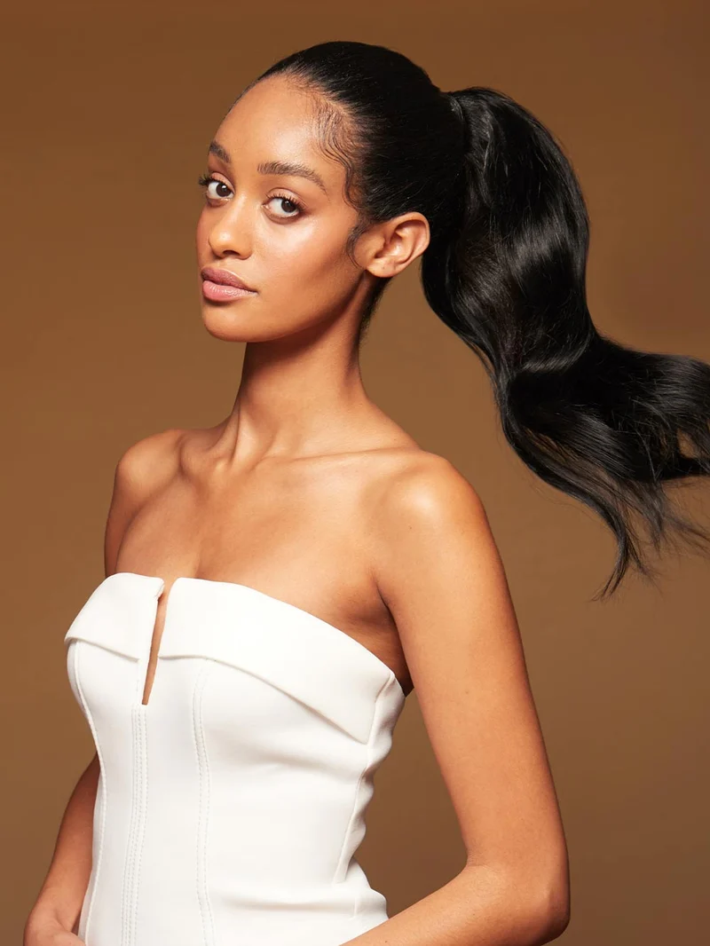 16" Jet Black Ponytail Extension (100g)