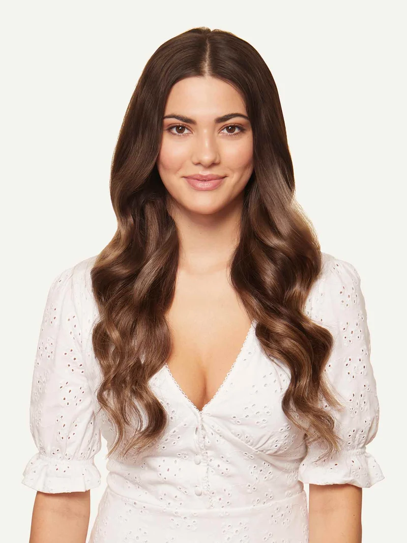 20" Chocolate Brown Balayage Halo® Hair Extensions (180g)
