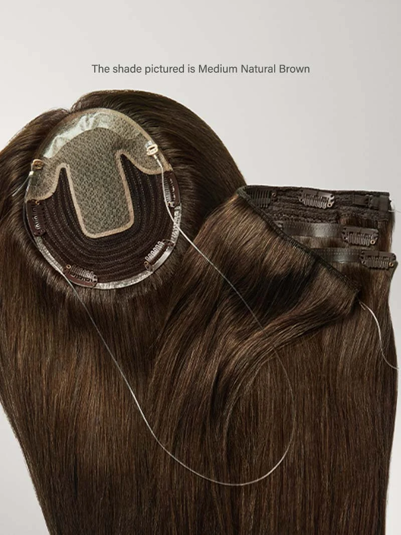 14" Dark Gray Hair Topper & 16” Halo® Bundle (205g)