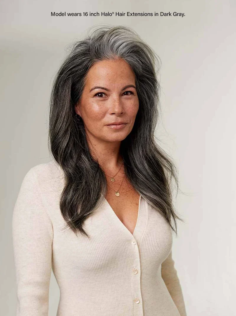 12" Dark Gray Halo® Hair Extensions (150g)