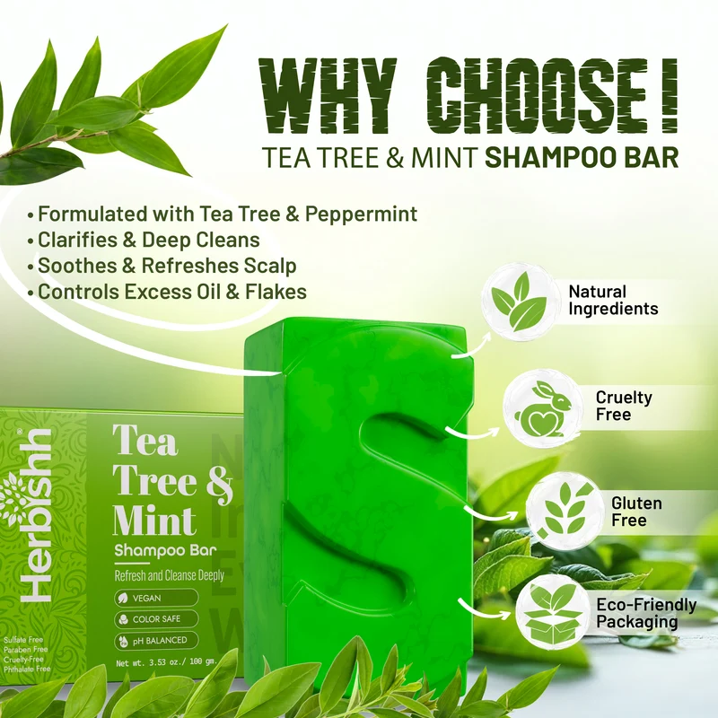 Teebaum- und Minz-Shampoo-Riegel -Herbishh