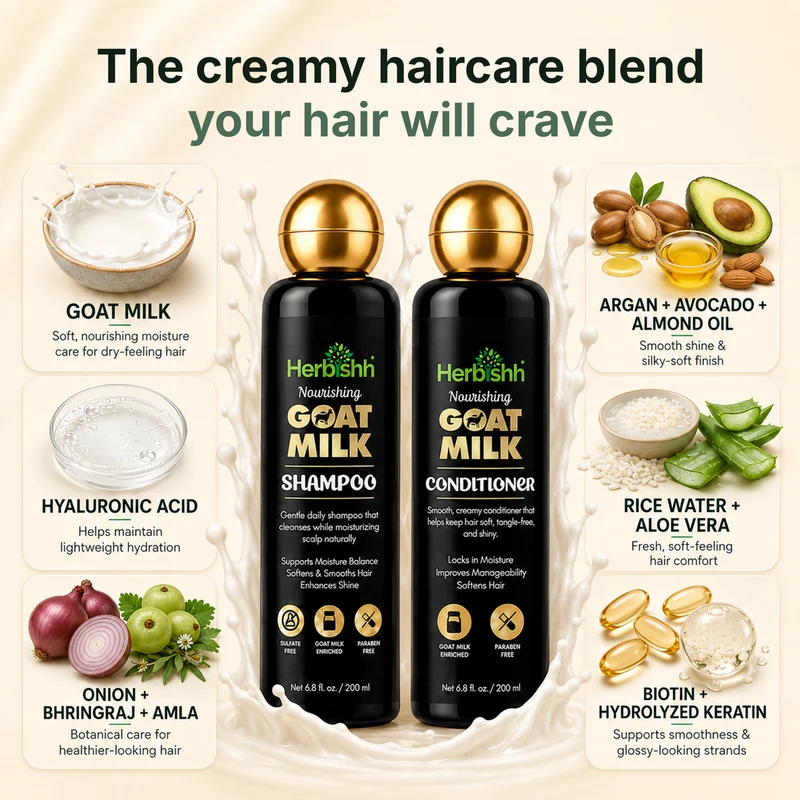 Herbishh Ziegenmilch Shampoo und Conditioner Set für trockene
