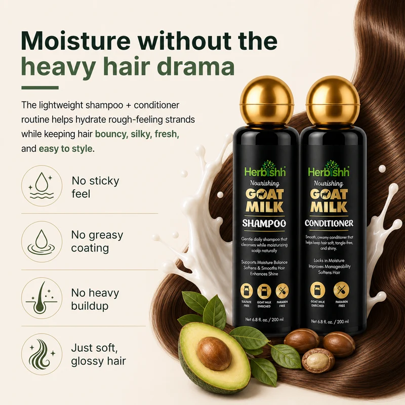 Herbishh Ziegenmilch Shampoo und Conditioner Set für trockene