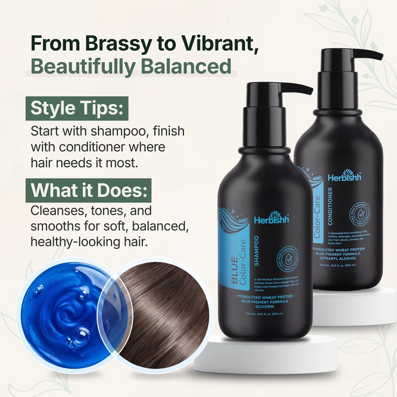 Blaues Shampoo und Spülung | Herbishh