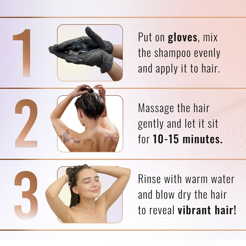 Schwarzes Haarfarbenshampoo, 10 Beutel - Herbishh