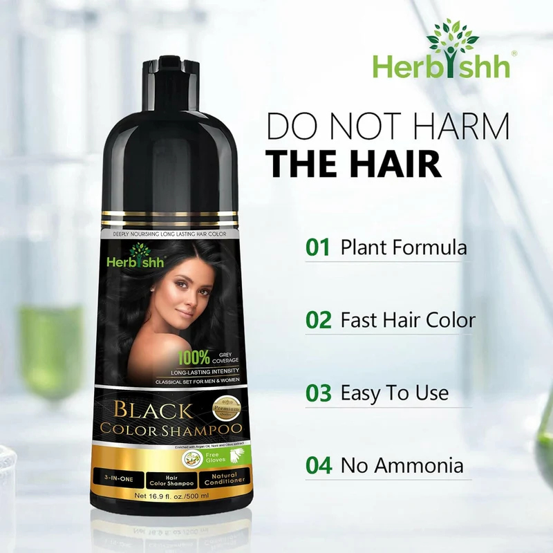 Shampoo für schwarze Haarfarbe – Herbishh