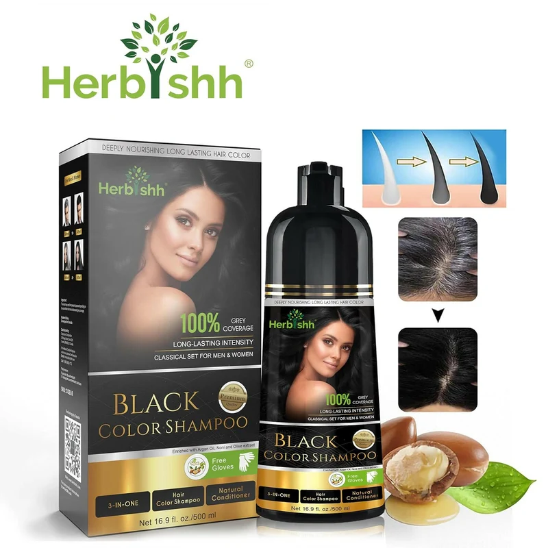 Shampoo für schwarze Haarfarbe – Herbishh