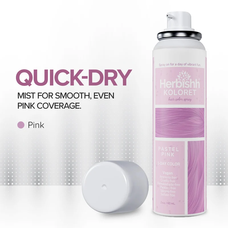Herbishh Koloret Pastellrosa Haartönungsspray (69 g)