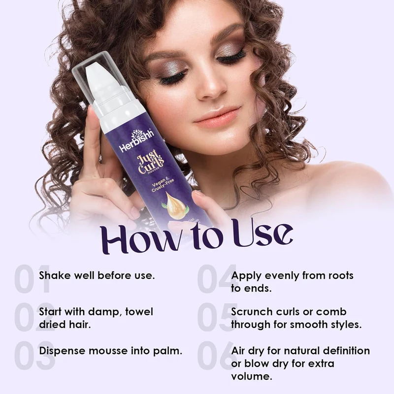 Just Curls Schwereloses Haarmousse-Herbishh