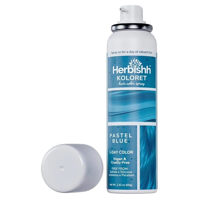 Koloret Temporäres Haarfarbenspray -Pastellblau- Herbishh