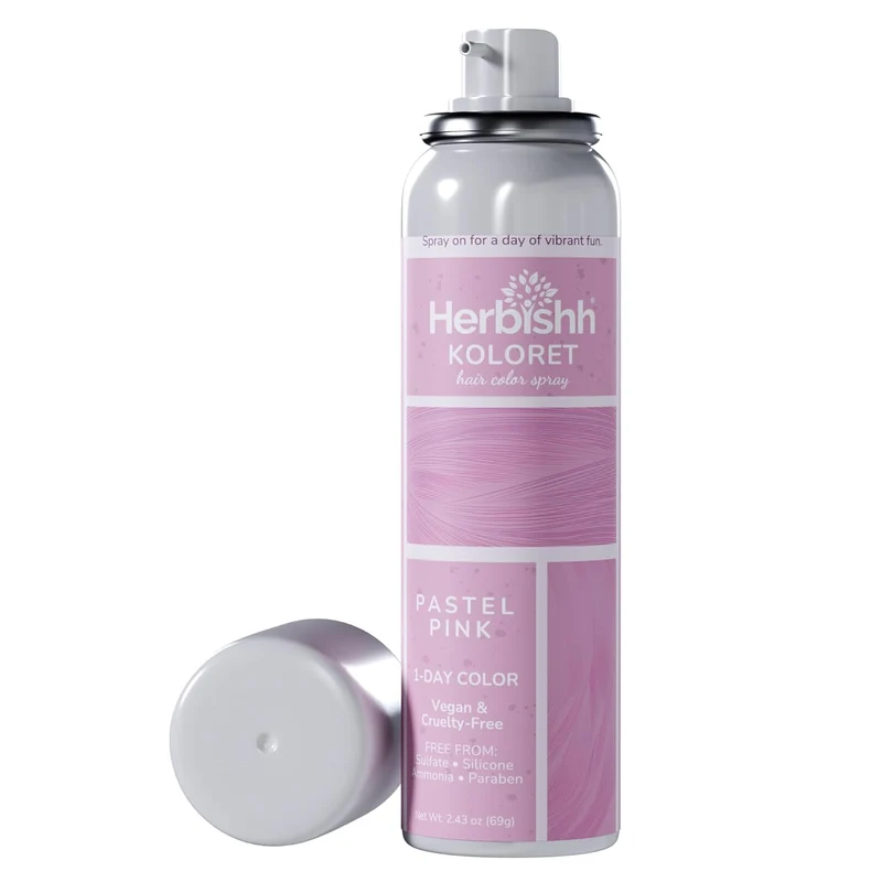 Koloret Temporäre Haarfarbe Spray Pastellrosa - Herbishh