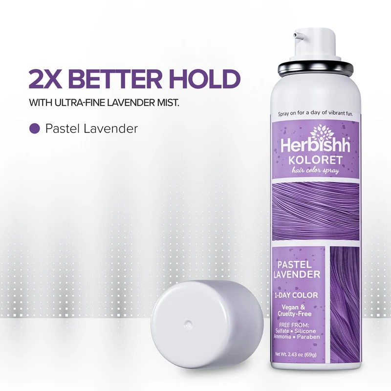 Koloret Temporäres Haarfärbespray Pastell-Lavendel – Herbishh