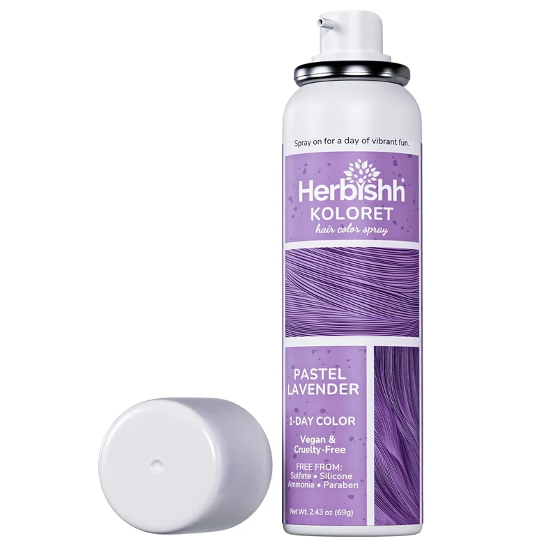Koloret Temporäres Haarfärbespray Pastell-Lavendel – Herbishh