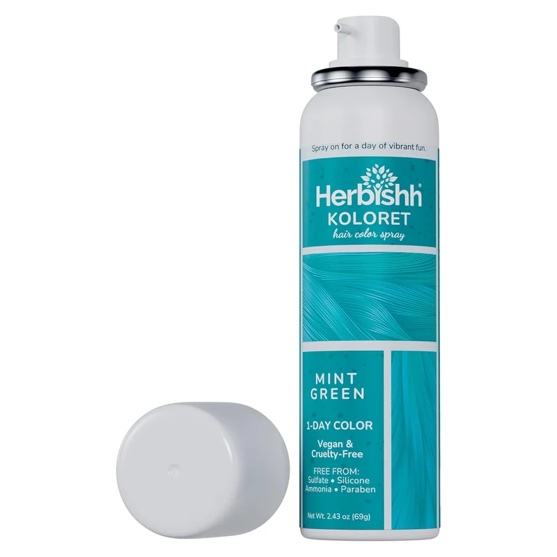 Koloret Temporäres Haarfarbenspray Mintgrün - Herbishh