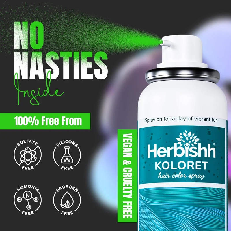 Koloret Temporäres Haarfarbenspray Mintgrün - Herbishh
