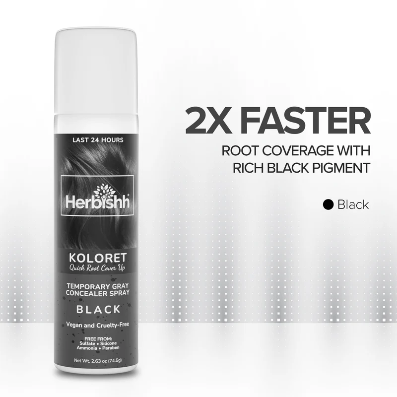 Koloret Quick Root Touch Up Haarfarbspray Schwarz-Herbish
