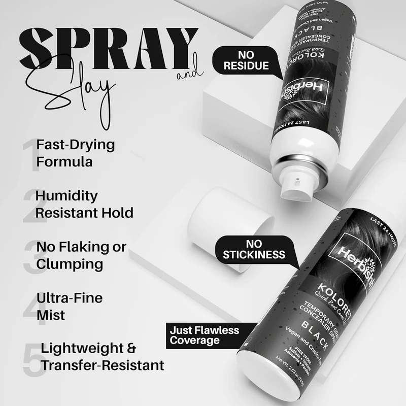 Koloret Quick Root Touch Up Haarfarbspray Schwarz-Herbish