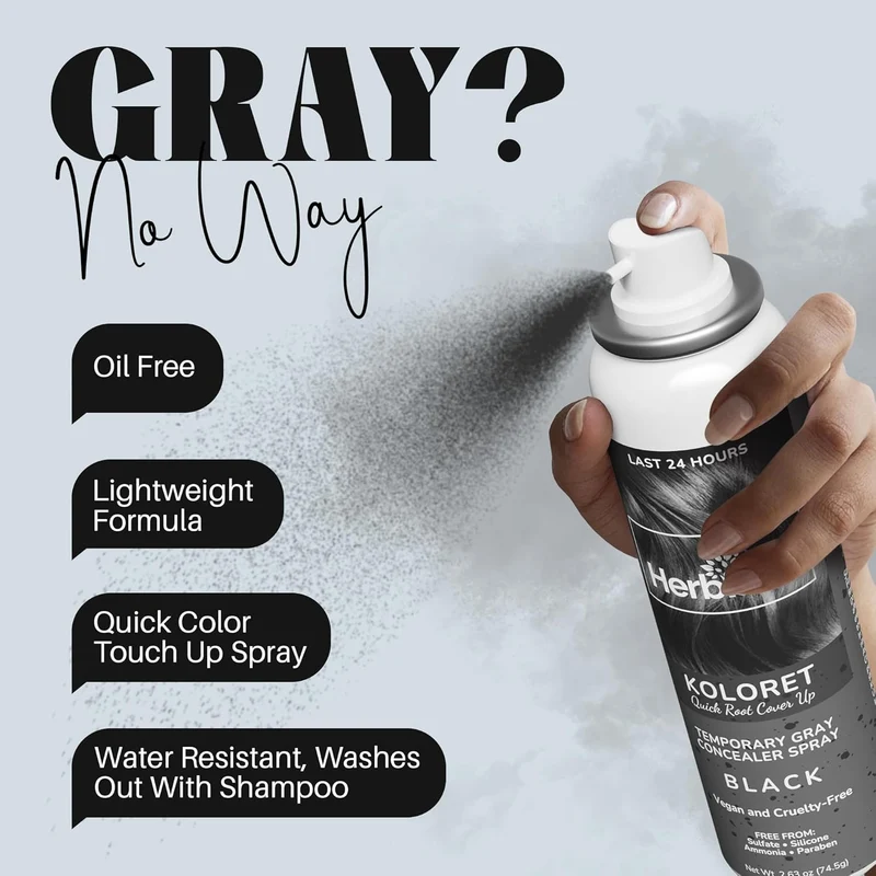 Koloret Quick Root Touch Up Haarfarbspray Schwarz-Herbish