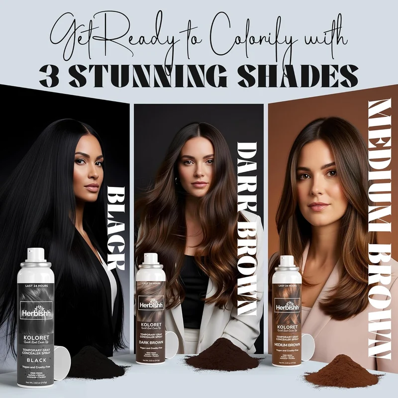 Koloret Quick Root Touch Up Haarfarbspray Schwarz-Herbish