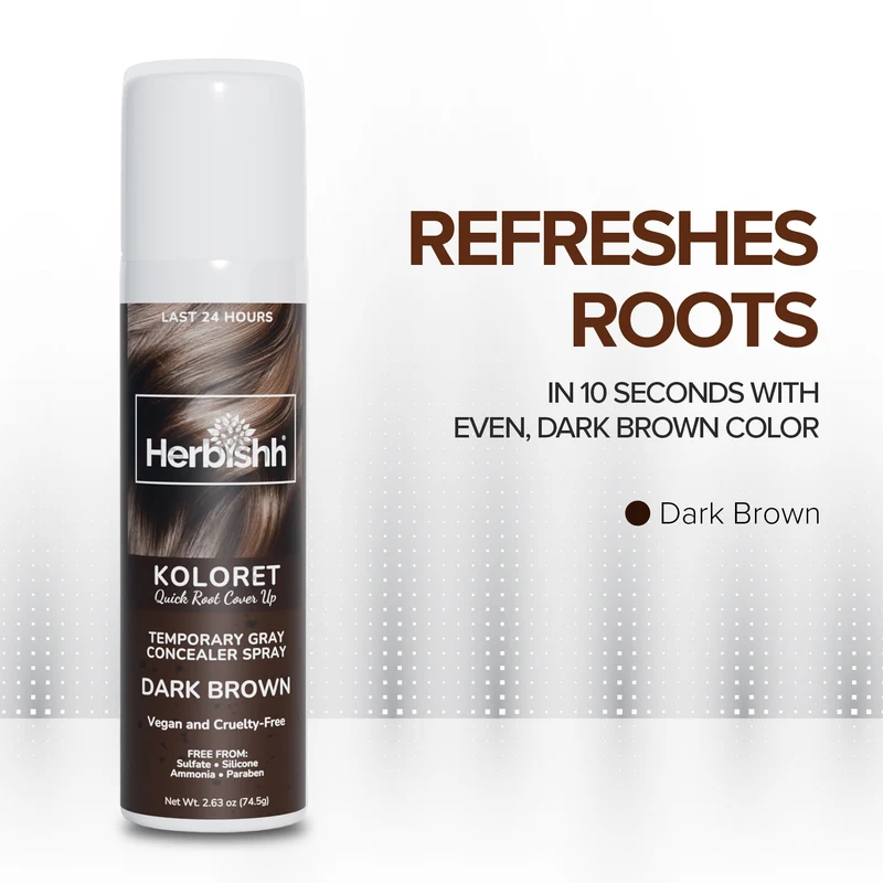 Koloret Quick Root Touch Up Haarfarbenspray Dunkelbraun - Herbishh