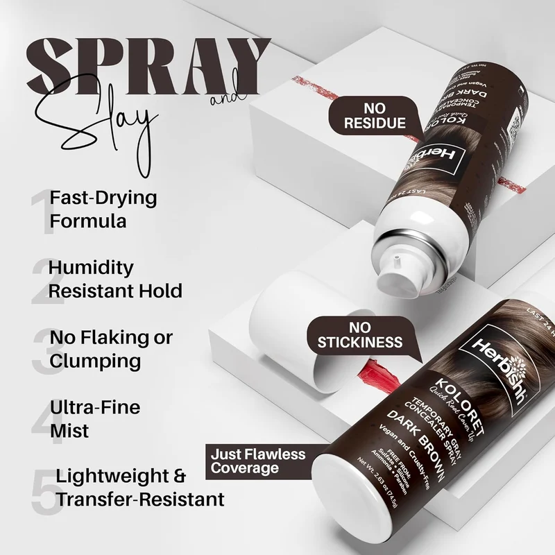 Koloret Quick Root Touch Up Haarfarbenspray Dunkelbraun - Herbishh