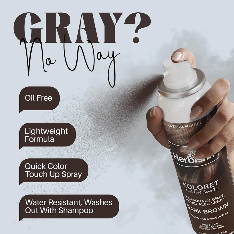 Koloret Quick Root Touch Up Haarfarbenspray Dunkelbraun - Herbishh
