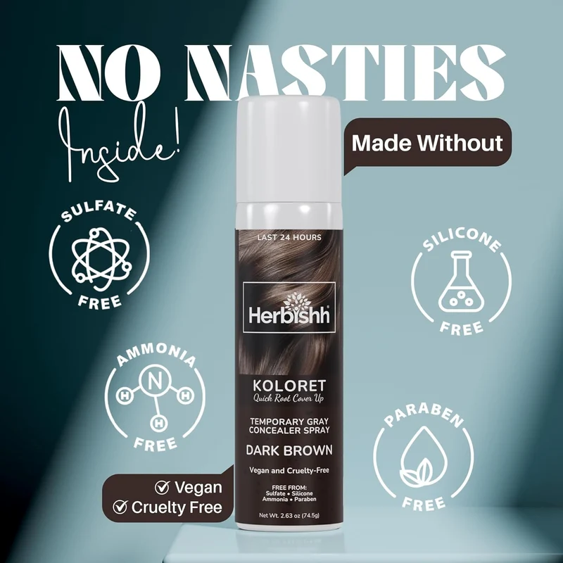 Koloret Quick Root Touch Up Haarfarbenspray Dunkelbraun - Herbishh