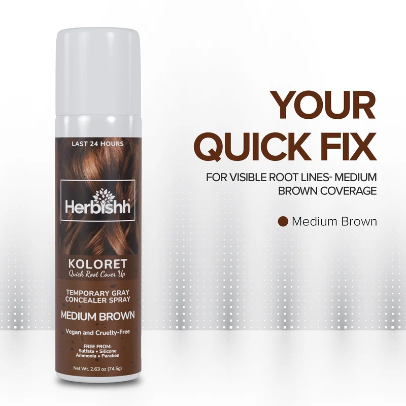 Koloret Quick Root Touch Up Haarfarbenspray Mittelbraun - Herbishh