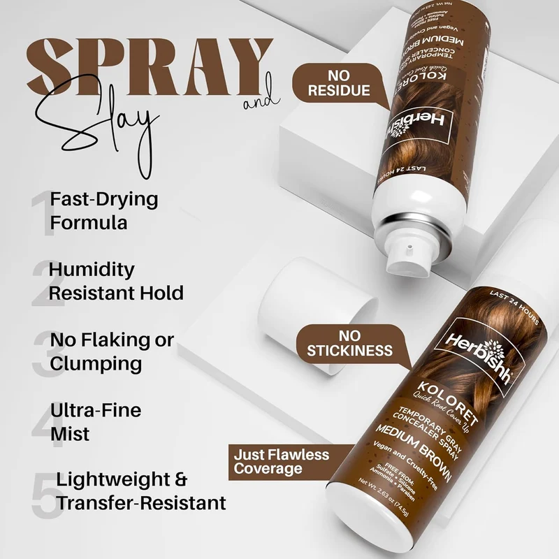Koloret Quick Root Touch Up Haarfarbenspray Mittelbraun - Herbishh