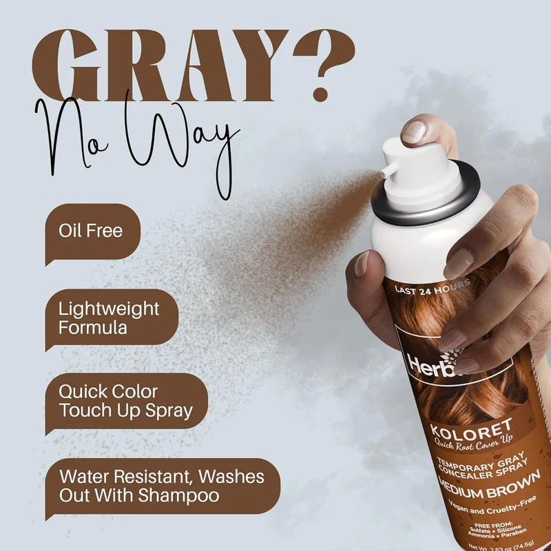 Koloret Quick Root Touch Up Haarfarbenspray Mittelbraun - Herbishh