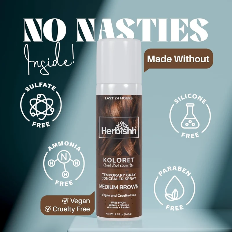 Koloret Quick Root Touch Up Haarfarbenspray Mittelbraun - Herbishh